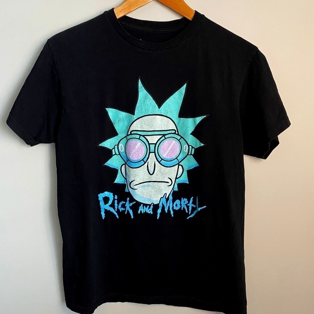 Rick and Morty Men's‎ Black Graphic Short Sleeve T-shirt Size Medium